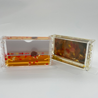 Cadre photo miniature personnalisé en acrylique liquide connectable avec hérisson flottant et paillettes à l'intérieur Rrinaceus Earopaeus Floater