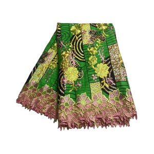 Tissu Voile Dentelle de Haute Qualité Style Dubaï Épais Nouveau Design <span class=keywords><strong>Suisse</strong></span> Très Sec Africain en Coton à Fleurs Couleur Kaki - Product Image 5