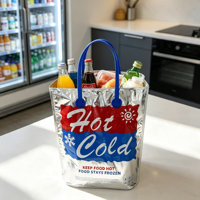 Sacs isothermes en aluminium écologiques de qualité alimentaire, capacité 24L, design sac à main pour la livraison et l'expédition en chaîne du froid