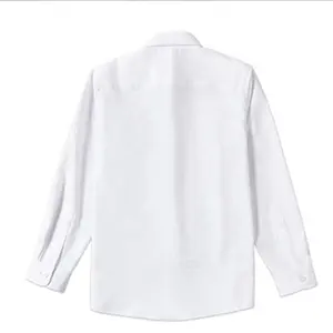 Vente en gros de chemises blanches pour garçons et filles d'uniformes scolaires Design personnalisé