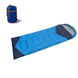 High quality custom printed rectangular hooded envelope camping sleeping bag waterproof