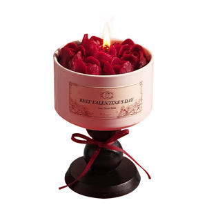 Wholesale Unique Design Soy Wax Infused Custom Flower Wax Shape Candle for Gift - Product Image 5