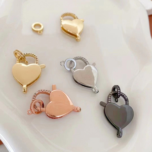 Accesorios de Joyería DIY: Dijes de Candado de Corazón Minimalistas de Lujo, Chapados en Oro de 18K, de Latón, Resistentes al Deslustre - Product Image 1
