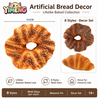 Modèle de croissant artificiel réaliste en PU pour décoration, simulation alimentaire, présentoir de cuisine et restaurant, accessoires de boulangerie factices, cadeau