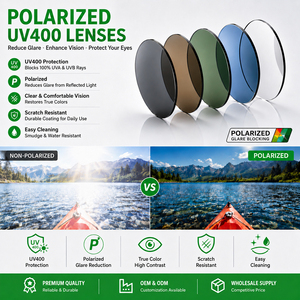 Occhiali da Sole Polarizzati da <span class=keywords><strong>Uomo</strong></span> alla Moda con Logo Personalizzato, Montatura Moderna Monoblocco in TR90, Lenti TAC ad Alta Definizione - Product Image 4