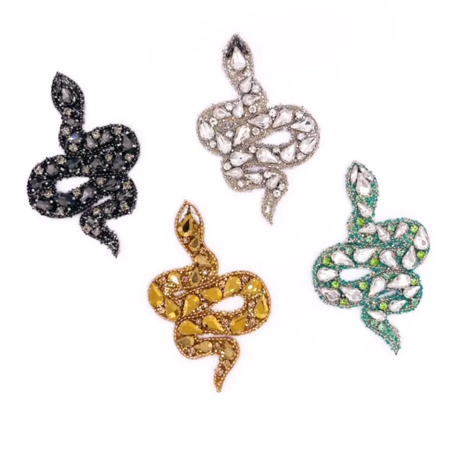 Fashion 3d Snake Alphabet Rhinestones Beads Patches Rhinestone Iron-On Patches Beads Crystal Diamond Custom Beaded Patches