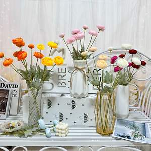 ดอกไม้ประดิษฐ์แบบ 4 หัว รูปดอกบัว ผ้าไหม สำหรับตกแต่งบ้าน ตกแต่งโต๊ะทำงาน ใช้เป็นพร็อพถ่ายภาพงานแต่งงาน ตกแต่งวันหยุด - Product Image 4