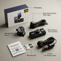 Cámara para Auto 4K 2160P con 3 Lentes, WiFi, DVR, Grabación Frontal, Interior y Trasera, Triple Cámara, Grabador de Video 720P, Sensor G Allwinner, Monitor de Estacionamiento 24H