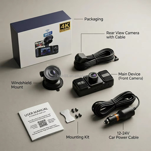 4K 2160P Araç Kamerası 3 Lensli WiFi Araç DVR'ı Ön İç Arka Üçlü Kamera 720P Video Kaydedici Allwinner G-sensörü 24 Saat Park Monitörü - Product Image 1