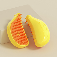 Accessoires pour animaux de compagnie, vente chaude 2024, brosse à vapeur 3 en 1 pour chat et chien, rechargeable, matériau ABS, logo personnalisé, couleur jaune vert