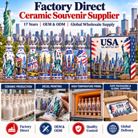 Bouteille d'huile d'olive en céramique souvenir de New York, États-Unis, avec impression de monuments américains, distributeur d'huile en porcelaine pour boutique de souvenirs, cadeau, vente en gros