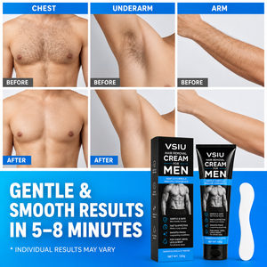 Kit d'<span class=keywords><strong>épilation</strong></span> corporelle VSIU 120g, crème dépilatoire douce testée par des dermatologues, action rapide pour les hommes, soin quotidien - Product Image 6