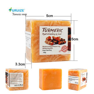 Yüz el vücut banyo için en popüler organik 100g el yapımı zerdeçal sabun - Product Image 2