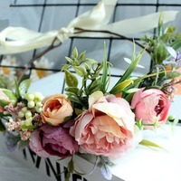 Aangepaste Bloemenkrans Hoofdband Bloem Kroon Voor Verjaardag Bruiloft Vrouwen Bruidsmeisje Hoofddeksel Diwali Ramadan Foto Rekwisieten