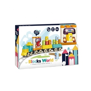 ITTL 37 pièces bricolage Train modèle jouet blocs en plastique éducatifs avec lumière et musique reconnaissance vocale anglaise - Product Image 6