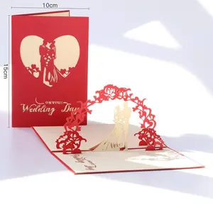 Competitive Price Customized Shape Wedding Invitation 3d Beautiful valentine Greeting Wedding Card