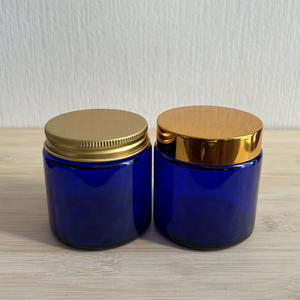 Envase de Vidrio Azul Cobalto Hermético de 30 <span class=keywords><strong>ml</strong></span>, <span class=keywords><strong>60</strong></span> <span class=keywords><strong>ml</strong></span>, 100 <span class=keywords><strong>ml</strong></span>, Frasco Recto para Bálsamo, Crema, Vela, con Tapa Metálica Dorada, Plateada o Negra - Product Image 3