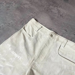 Pantalones Vaqueros Encerados Personalizados, MOQ Bajo, Pantalones de Mezclilla Encerados de Pierna Recta Blancos, Ropa Urbana de Alta Calidad, Vaqueros Holgados Japoneses para Hombre - Product Image 3