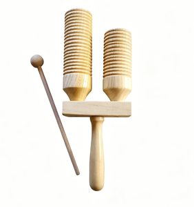 Wholesale Wooden Bangzi Double Sound Tube <b>Musical</b> <b>Instruments</b> Wooden Bangzi Double Sound Tube Percussion for Kids Music Teaching - Product Image 1