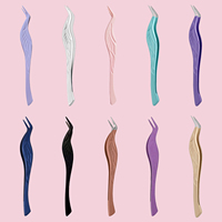 Pinces à cils colorées de marque privée, pinces professionnelles anti-adhésives pour l'application de cils en grappe, outils de maquillage