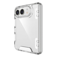Étui pliable anti-jaunissement en cristal pour iPhone avec protection intégrée de la charnière et absorption des chocs