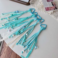 Cordón de aleación tejido con cinta de encaje de dibujos animados de la serie azul, cuerda de escalada, llavero para coche, accesorio DIY para bolso