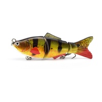 Leurre articulé de type poisson nageur en plastique rigide et à enfoncement lent, appât à corps solide, Swimbait, 95mm, 17.6g, 3 sections