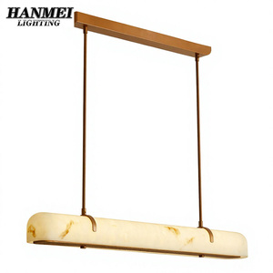 Lámpara de Araña LED Moderna de Cobre con Pantalla de Mármol, Fácil Instalación, Iluminación Decorativa para Hoteles y Hogares, Estilo Art Deco HM-PC-114 Moder - Product Image 1