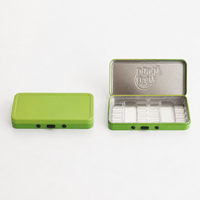 Boîte en étain personnalisée à impression sur mesure, hermétique et anti-enfants, avec couvercle à charnière, en étain CR hermétique avec plateau en plastique transparent, adaptée à l'emballage de 10 rouleaux