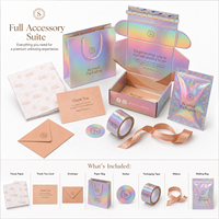 Boîtes d'expédition en carton ondulé personnalisées avec logo, arc-en-ciel rose irisé holographique, emballage en papier pour lunettes de soleil