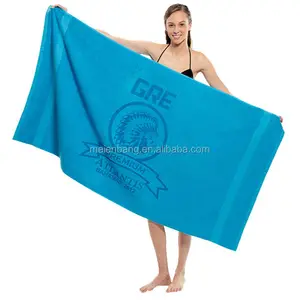 Custom On Beach Logo Sports Promotion Microfiber Beach Towel Printed Personalized Soft Beach Towel
