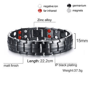 Gelang Magnet Kekuatan Khusus Perhiasan Baja Tahan Karat Gelang Kesehatan Energi Pria Penyembuhan Terapi Magnetik - Product Image 6