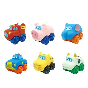 China Manufacturer Eco friendly PVC Vinyl Plastic Animal Car Sets Educational Toys for Baby Boys Gifts