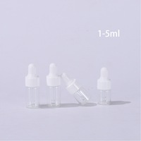 Vente en gros de flacons compte-gouttes en plastique transparents miniatures pour voyages, échantillons, huiles essentielles, flacons en verre