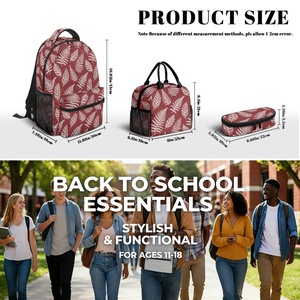 Set Tre Pezzi per la Stagione Scolastica: Zaino, Borsa Pranzo <span class=keywords><strong>e</strong></span> Astuccio, Stampa Personalizzata Completa, Zaino Universale di Grandi Dimensioni con Cerniera - Product Image 3