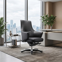 Chaise de bureau élégante en cuir, design rembourré confortable pour de longues heures de travail au bureau