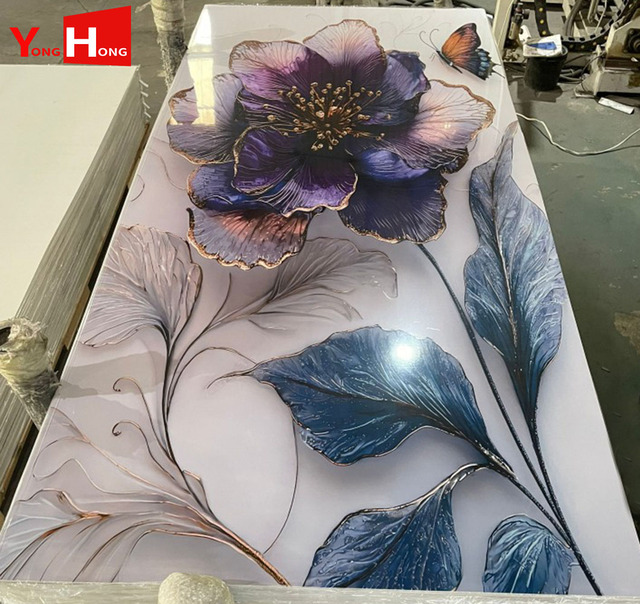 High Gloss Marble PVC Wall Panel with 3D Effect and Fire-Resistant Material