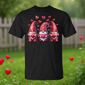 Camiseta de Gnomos del Día de San Valentín para Mujeres y Niñas, Linda Camiseta con Gráficos de Corazones Rojos, Ropa Promocional - Product Image 3