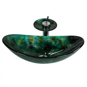 Hot Sale Hotel Bathroom Boat Shaped Tempered Glass Vessel Sink von China Bathroom Sanitary Ware