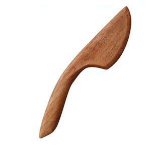 Natural Birch <b>Wood</b> Knife <b>Compostable</b> Disposable Wooden Cutlery for Takeaway and Events - Product Image 6