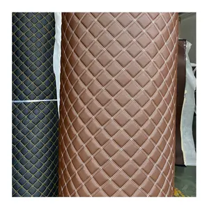 OEM/ODM embossed vegan embroidery quilted leather stitching thread for car interior auto floor mat