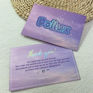 Cartes de remerciement personnalisées en offset, cartes de visite de luxe en gros avec dorure, invitations de mariage et de fête, cartes en papier couché avec logo personnalisé - Product Image 4