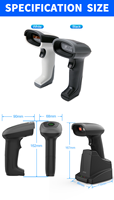 Lecteur de codes-barres 2D sans fil Bluetooth et 2.4G double mode avec support de charge pour la logistique de détail