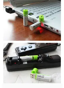 Di Vendita caldo del USB Batterie Ricaricabili Ni-Mh AA 1.2 V 1450 mAh batteria aa per MP3/Gioco Contraler