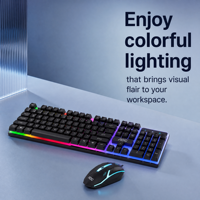 Kit Clavier Souris AOC KM100 Filaire USB 104 Touches ABS Rétroéclairé OEM Vente en Gros Prêt à Expédier pour Café et Entreprises