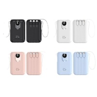 Batterie externe en plastique certifiée 3C, charge super rapide 22,5 W, avec câble intégré, capacité ultra-grande 20 000 mAh, personnalisable
