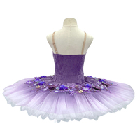 Tutu de ballet professionnel ombré violet pour enfants, costume de ballerine de compétition, variation lilas, La Belle au bois dormant, polyester/rayonne