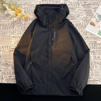Veste à capuche détachable OEM transfrontalière unisexe coupe-vent imperméable avec fermeture éclair en laine/soie pour la randonnée, l'alpinisme et les activités de plein air tendance