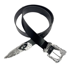 Cintura Classica Nera Punk in Lega con Fibbia a <span class=keywords><strong>Vite</strong></span>, Casual in Pelle PU, Stile Western, Spada Spezzata, Cavaliere Templare, Retrò Oversize da Uomo - Product Image 1