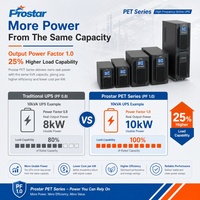 Prostar PET1103 3KVA 3000W Onduleur en ligne avec batterie au lithium ou au plomb-acide 96VDC, onde sinusoïdale pure, monophasé pour serveurs et réseaux
